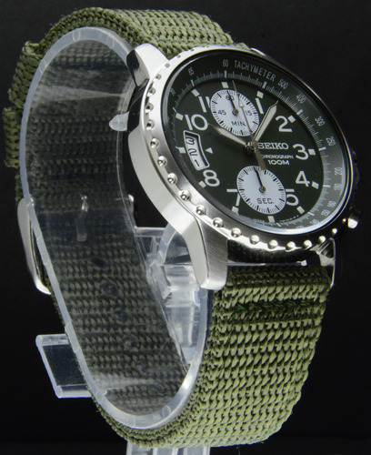 Reloj Seiko Military Snn083 F Chronograph 100 Mts. Verde Verde Musgo Acero Inoxidable Verde Musgo