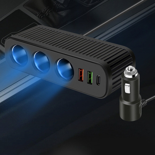 Carregador De Carro Dc Com Um A Três Qc3.0+usb+pd Fast Charg