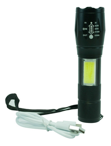 Linterna Tactica Led Recargable X Usb Con Zoom