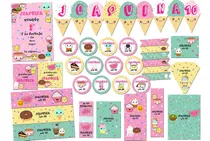 Comprar Kit Imprimible Kawaii Food Comida Candy Bar Textos Editables