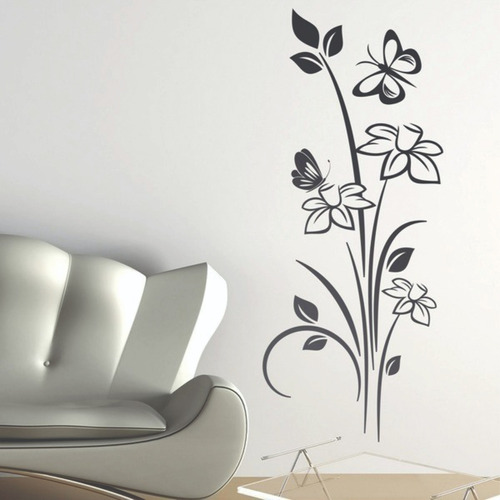 Sticker Decorativo Floral Nelumbo 100x46 Cms. 100% Vinil