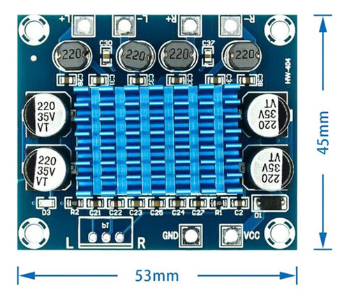 Módulo Amplificador De Subwoofer Digital Xh-a232 De 30 W+30