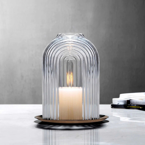 Imagen 9 de 9 de Portavela Fanal Campana Cristal Velas Nude 21 Cms Mediano X1