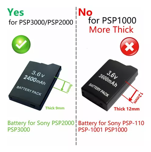 Bateria Para Psp Portatil 2000 3000 1200 Mah 3.6 V Litio