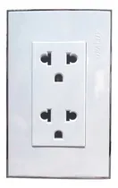 Comprar Tomacorriente Doble Universal 2 Polos C\u002Flínea Tierra Op-1216 Color Blanco