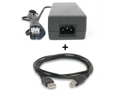 Kit Cabo Usb + Fonte De Alimentação Para Impressora Hp C3180