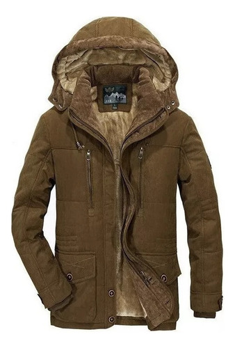 Chaqueta Acolchada De Forro Polar De Longitud Media Para Hombre