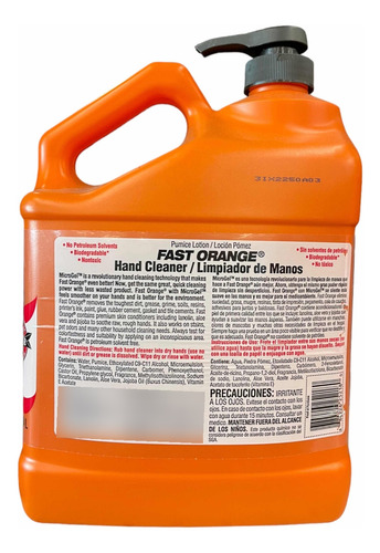 Limpiador Desengrasante De Manos Fast Orange Gel Cítrico Pro
