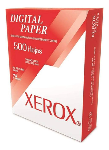 Papel Bond Xerox 3m2000 Carta Caja C/5000 Hojas 97% Blancura
