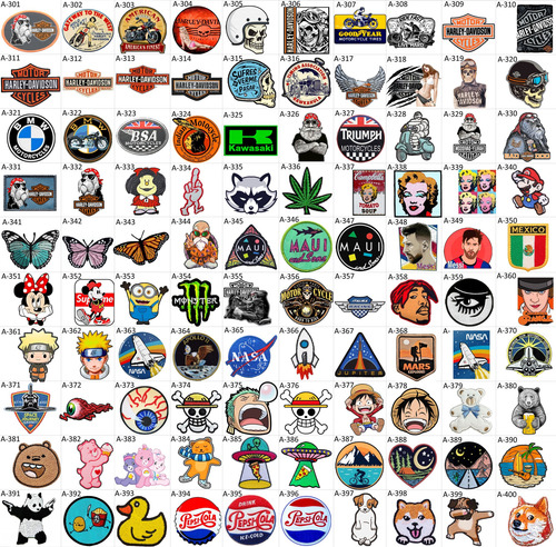 15 Sticker Parches Tela Escoger Calavera Emoji Gato Celular