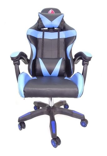 Imagen 2 de 10 de Silla Gamer Profesional Reclinable Natpro Azul / Roja