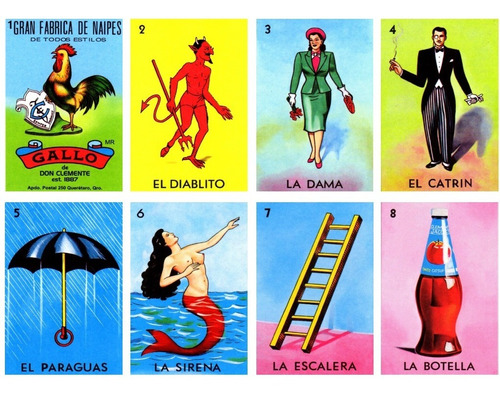 Lotería Mexicana Imprimible 4x4 50 Cartas C/ Baraja