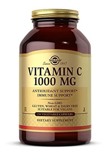 Solgar Vitamina C 1000 Mg, 250 Cápsulas Vegetales