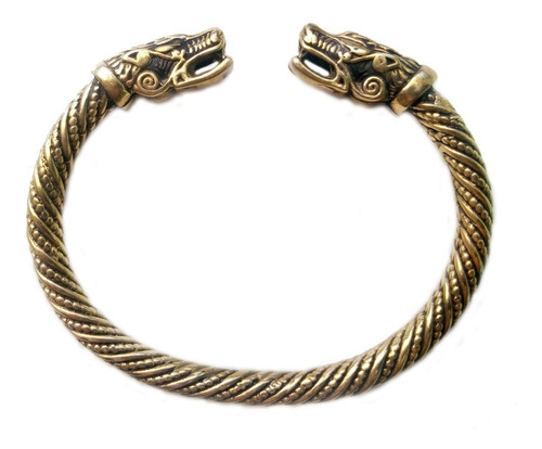 Esclava O Brazalete Vikingo En Bronce Lobo Fenrir