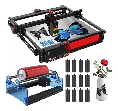 Juego Grabador Láser Y Rodillo Giratorio Twotrees Ts2 20w