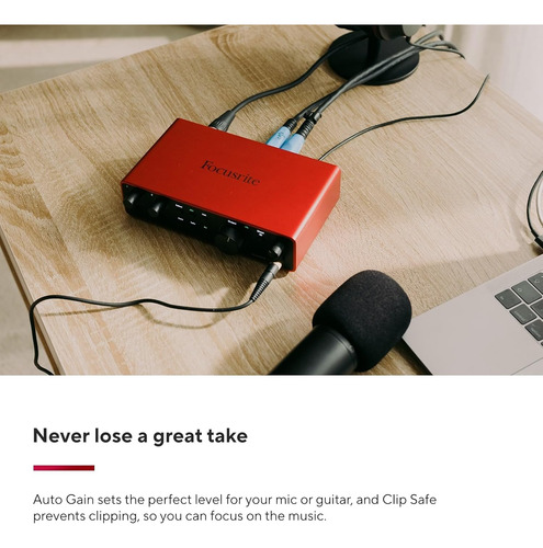 Interfaz De Audio Usb Focusrite Scarlett 2i2 4g, Rojo