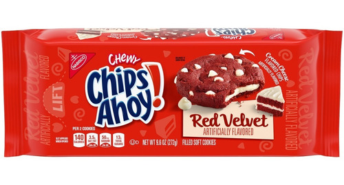 Imagen 1 de 3 de Galletas Chips Ahoy Red Velvet 272g Importado