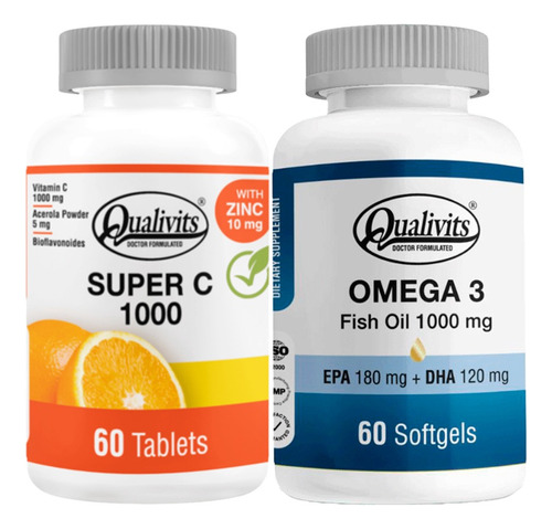 Super Vitamina C, Zinc + Omega 3 X 60 Cápsulas - Qualivits