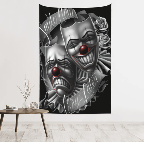 Tapiz Pared Diseño Cara Payaso Decorativo Para Dormitorio 60