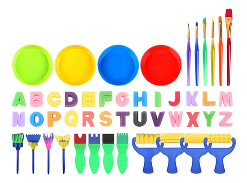 Kit De Pintura Infantil Con 48 Pinceles De Esponja Para Pint