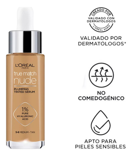 Sérum L'oréal Paris True Match 30ml Tono 5-6 Medium-tan 5-6 Medium-tan