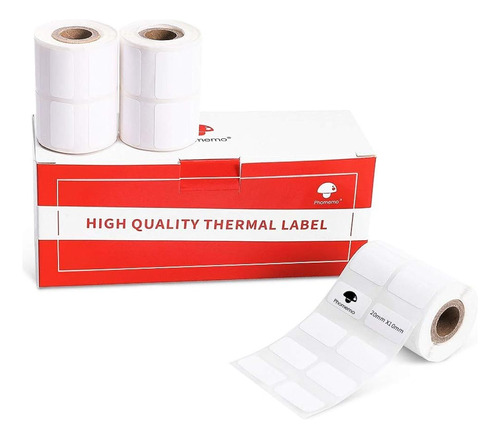 Phomemo 3 Rollo 3/4  X 3/8  (20x10 Mm) Papel De Etiqueta Aut