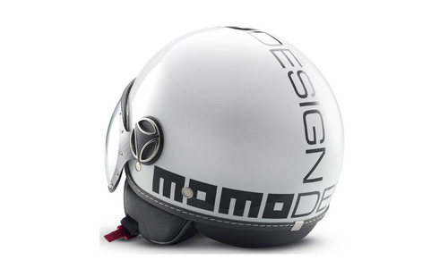 Imagen 2 de 2 de Casco Abierto Momo Evo Blanco Quarzo/negro Con Visor Solar