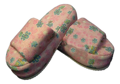 Pantuflas Para Niñas Color Rosa  De Base Alta  ¡¡¡ Nuevas!!!