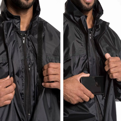 Imagem 3 de 3 de Capa De Chuva Pantaneiro Nylon Luxo Com Forro E Gola