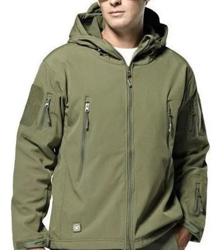 Chaqueta De Cuero Soft Shell, Camuflaje, Con Capucha, Imperm