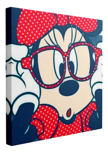 Cuadro Minnie, Intelectual Con Gafas Coquetas 15x15