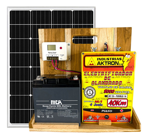 Energizador Aktron Solar Con Bateria 40km New Farmers Power 