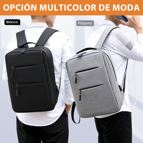 Mochila Para Laptop 15.6 Impermeable Con Usb - Backpack Mochila Negra 25l Multifunción, Estilo Casual/profesional Para Oficina, Universidad O Viaje Color Azul