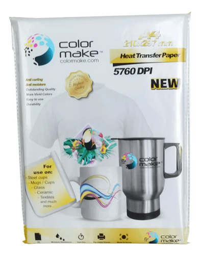Papel Sublimación Premium A4 Color Make 100 Hojas Color Blanco