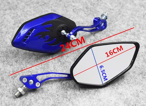 Espejo Retrovisor Para Motos Con Estampado De Llamas Variado