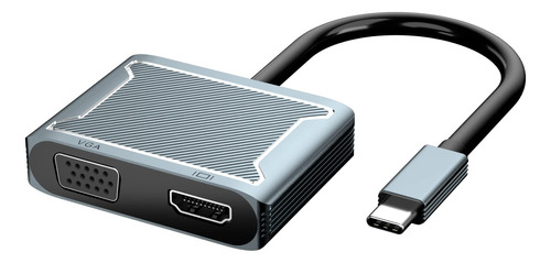 Adaptador Usb C A Vga Y Hdmi, Adaptador Usb C 2 En 1 Hub Thu