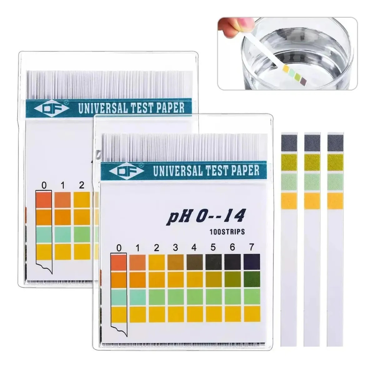 Tiras Reactivas Papel pH 0-14 Medidor de Agua y Alimentos Pack 200 Pzas