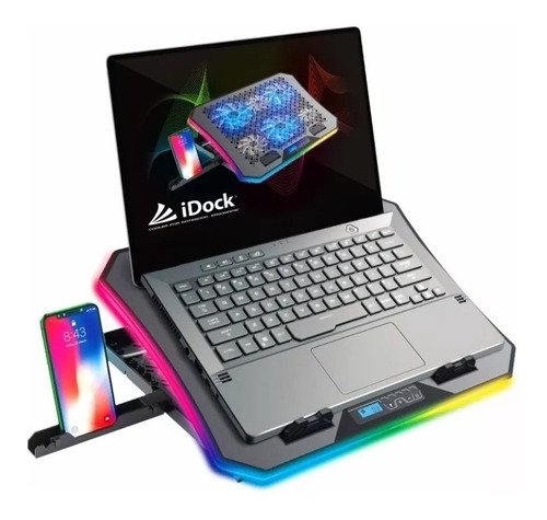 Cooler Laptop Notebook / 6 Ventiladores / Rgb / Idock