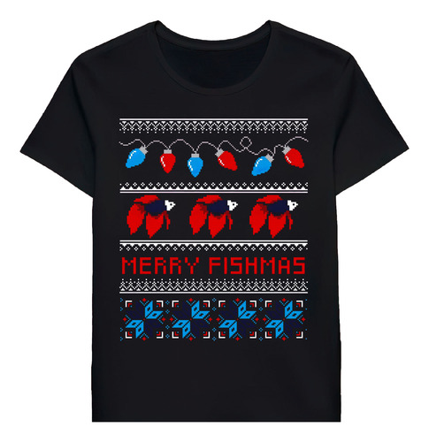 Remera Merry Fishmas Betta Fish Ugly Xmas 92167034