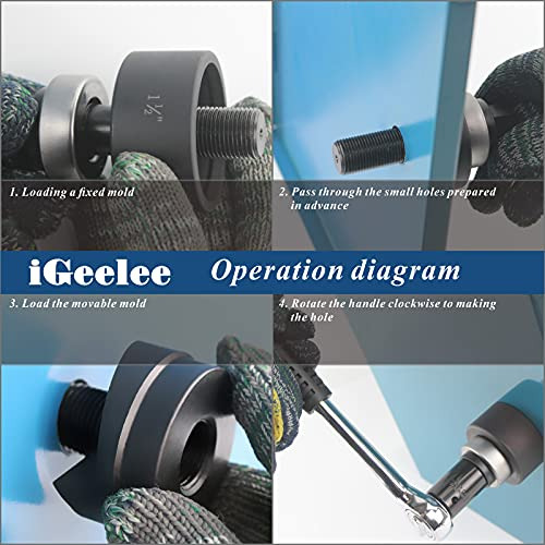 Kits De Perforadoras Igeelee Ratchet Knockout De 1/2 A 2 Pul