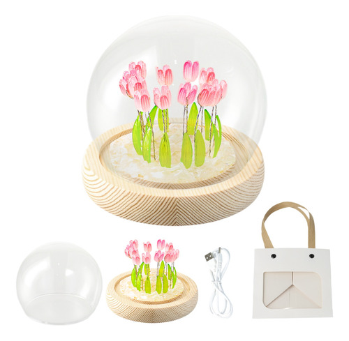 Lámpara Led De Noche Flor Del Tulipán Diy Regalo Para Mujer