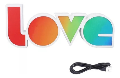 Lampara Decorativa Letrero  Love  Led Colorida 