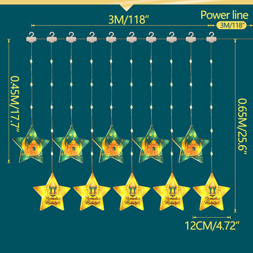 Cortina Led B Castle Pentagonal Star Light String Sce