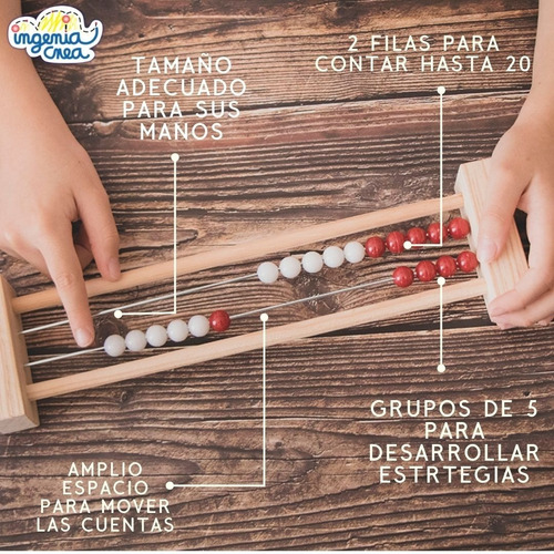 Ingeniacrea: Ábaco Rekenrek De Dos Filas Matemáticas/ Madera