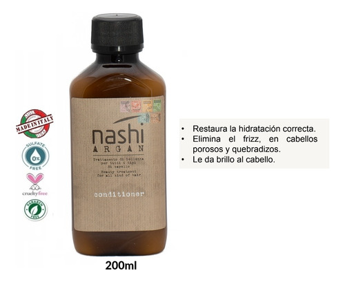 Original Acondicionador Nashi Argan 200ml Cuidado Capilar 