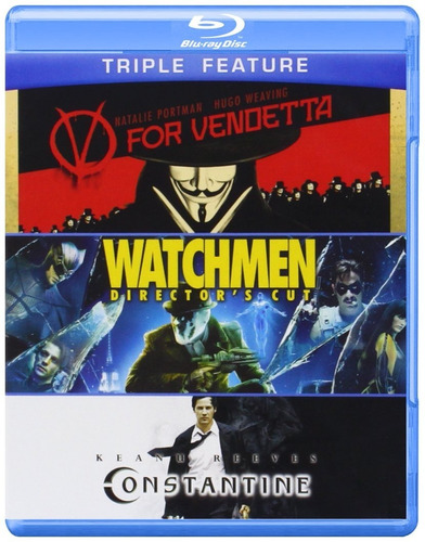 Blu-ray V For Vendetta + Watchmen + Constantine / 3 Films