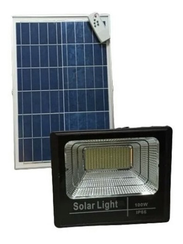 Reflector Led Con Panel Solar De 100w, Recargable