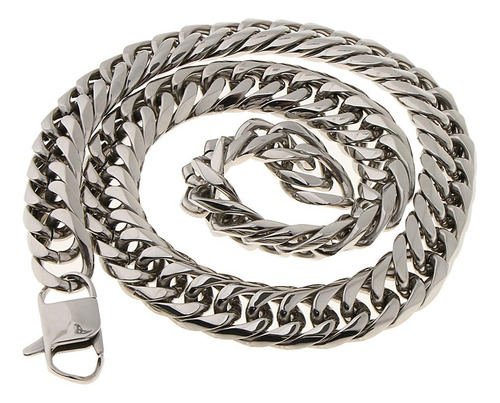 A Cadena De Eslabones Cubanos De Plata 16mm