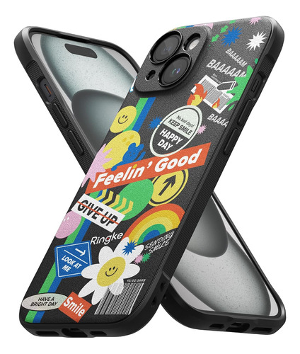 Funda Ringke Onyx Para iPhone 15- Stickers