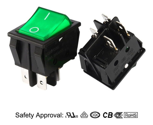 Barco Luz Uxcell 10pcs Ca 20a / 22a 125v / 250v Dpst 4p De E